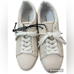 Zara platform sneakers women’s size 36 beige with light pink cast color.  NWOT